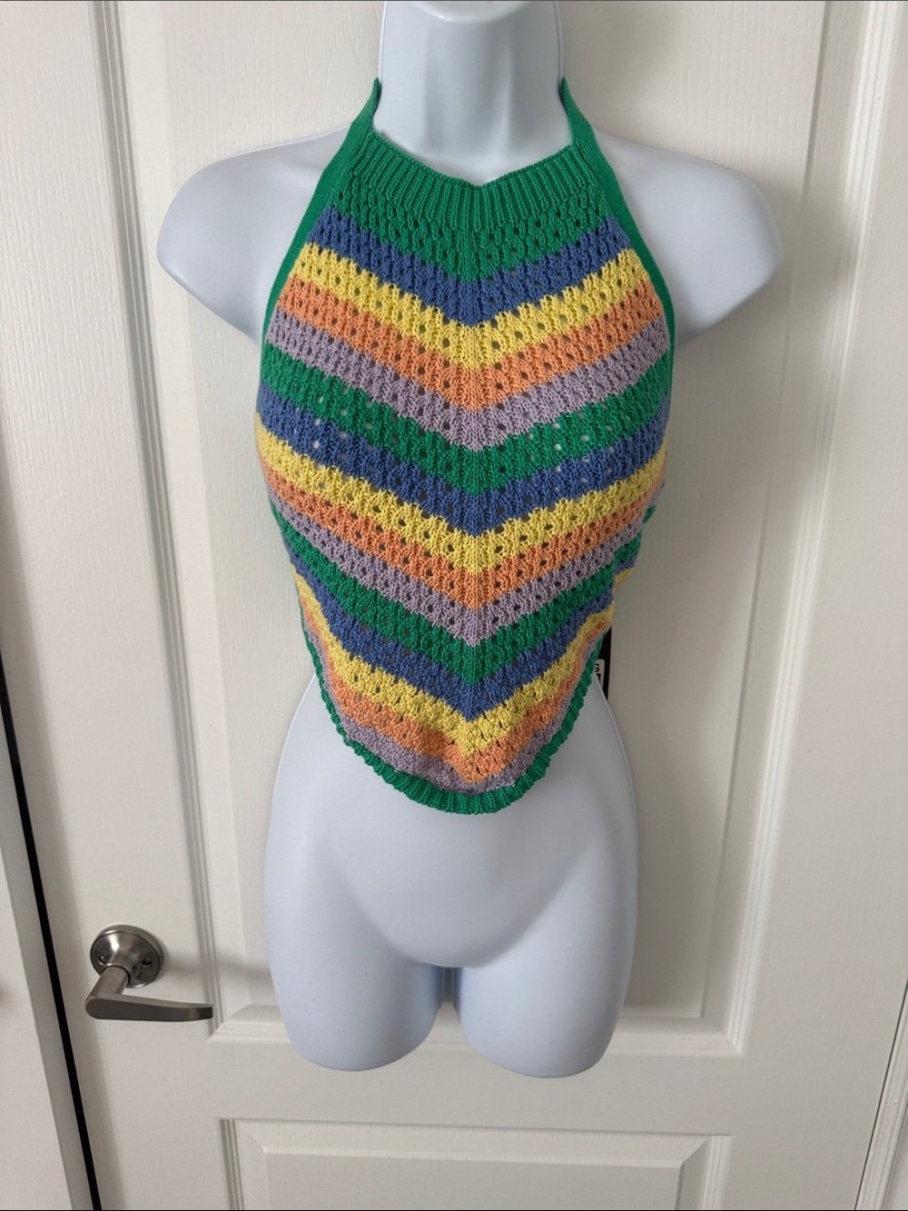 Streetwear society Knit Chevron Halter Top in XL